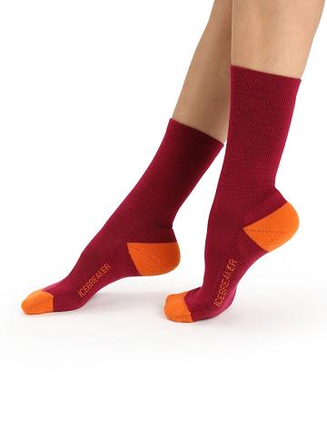 Dámské Ponožky Icebreaker Merino Lifestyle Light Crew Růžové | CZ 1530ZUTG